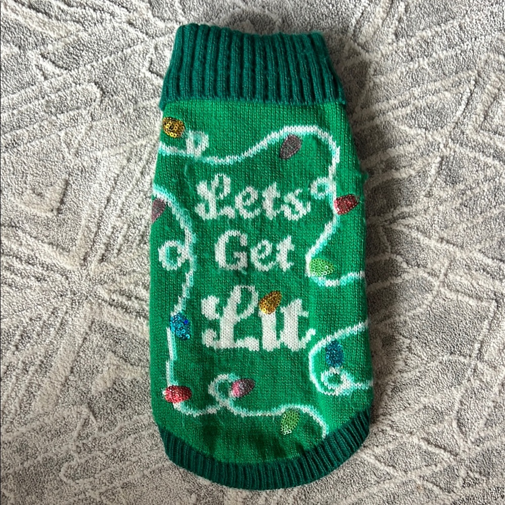 Green Dog Sweater - Festive Design